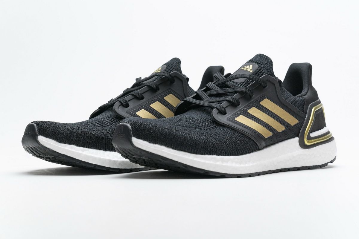 Tênis Adidas UltraBoost 20 Preto Branco e Dourado - Masculino Running Speed - Sua corrida mais rápida!