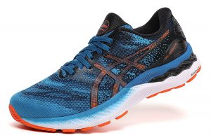 Tênis Asics Gel Nimbus 23 - Azul Escuro e Laranja  - Masculino 