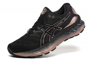 Tênis Asics Gel Nimbus 23 - Platinum Preto e Dourado - Feminino 