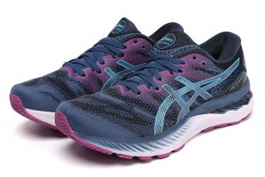 Tênis Asics Gel Nimbus 23 - Azul Escuro e Roxo - Feminino