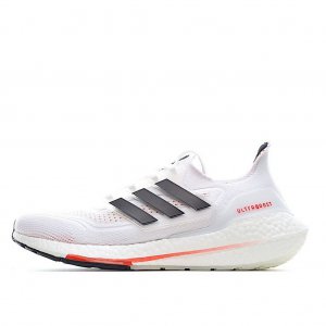 Tênis Adidas UltraBoost 21 - Branco Preto e Vermelho - Masculino 