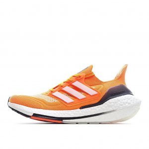 Tênis Adidas UltraBoost 21 - Laranja e Branco - Masculino 