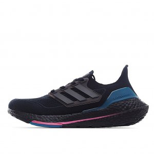 Tênis Adidas UltraBoost 21 - Preto e Azul Escuro - Masculino 