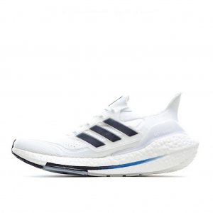 Tênis Adidas UltraBoost 21 - Branco Preto e Azul - Masculino 