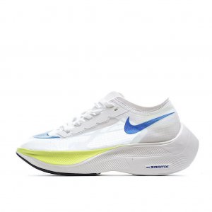 Tênis Nike ZoomX Vaporfly NEXT% - Branco Verde Claro e Azul - Feminino 