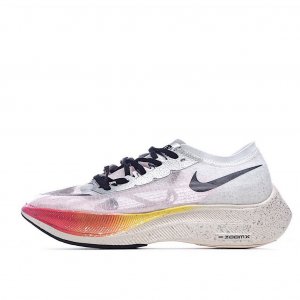 Tênis Nike ZoomX Vaporfly NEXT% - Branco Vermelho e Amarelo - Feminino 