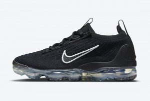 Tênis Nike Air VaporMax 2021 Flyknit - Chumbo e Branco - Feminino 