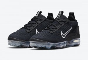 Tênis Nike Air VaporMax 2021 Flyknit - Chumbo e Branco - Feminino