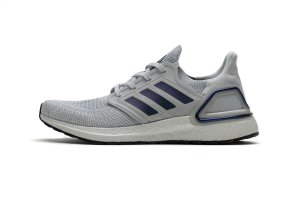 Tênis Adidas UltraBoost 20 - Cinza e Azul Metálico - Feminino 