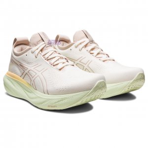 Tênis Asics Gel Nimbus 25 - Masculino - Creme e Verde Claro 