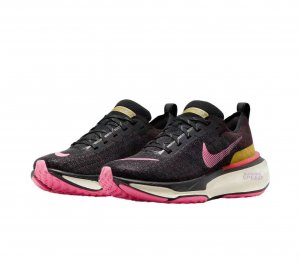 Tênis Nike Zoomx Invincible Run Flyknit 3 Feminino - Preto Rosa e Amarelo