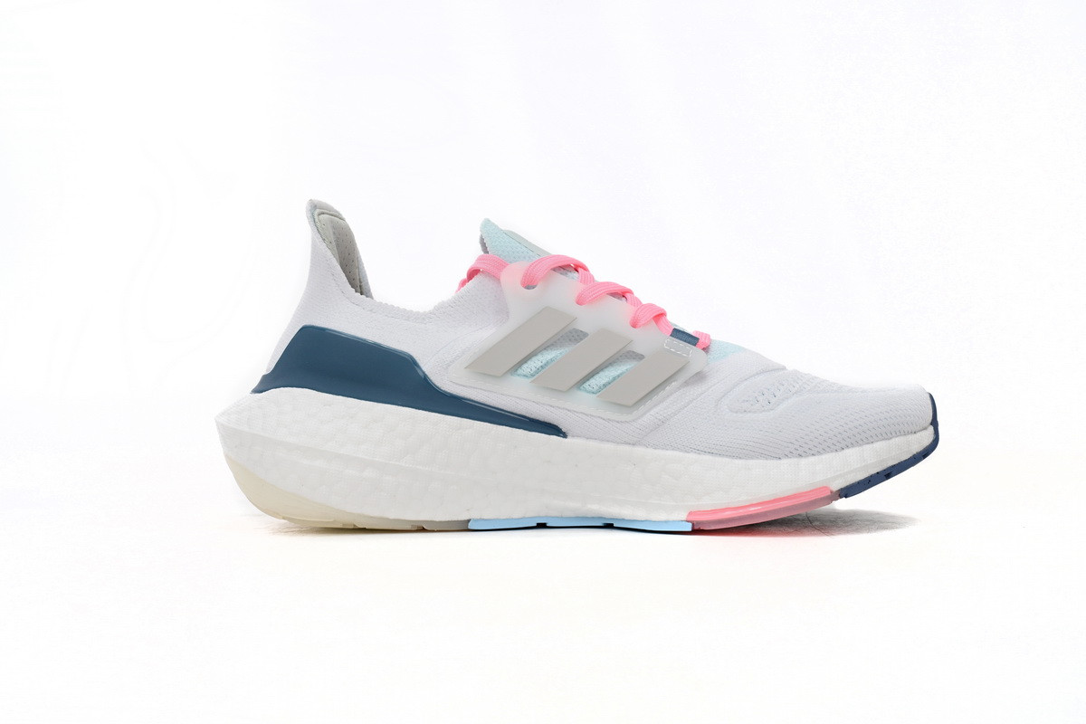 Tênis Adidas UltraBoost 22 - Branco Cinza e Rosa - Feminino 