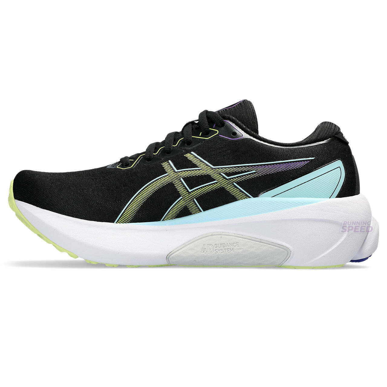 Tênis Asics Gel Kayano 30 - Preto Azul e Amarelo  - Feminino