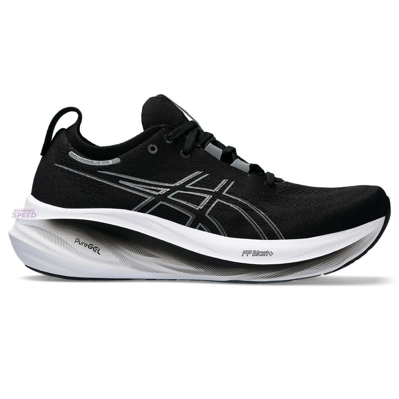 Tênis Asics Gel Nimbus 26 - Preto Grafite e Branco - Masculino 