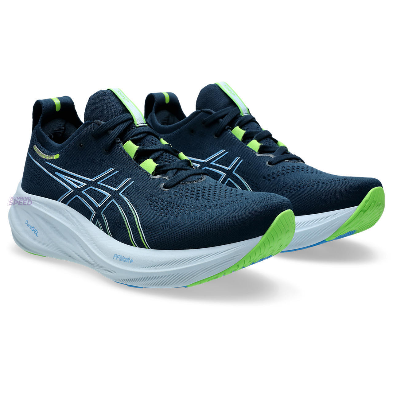 Tênis Asics Gel Nimbus 26 - Azul Escuro e Verde - Masculino