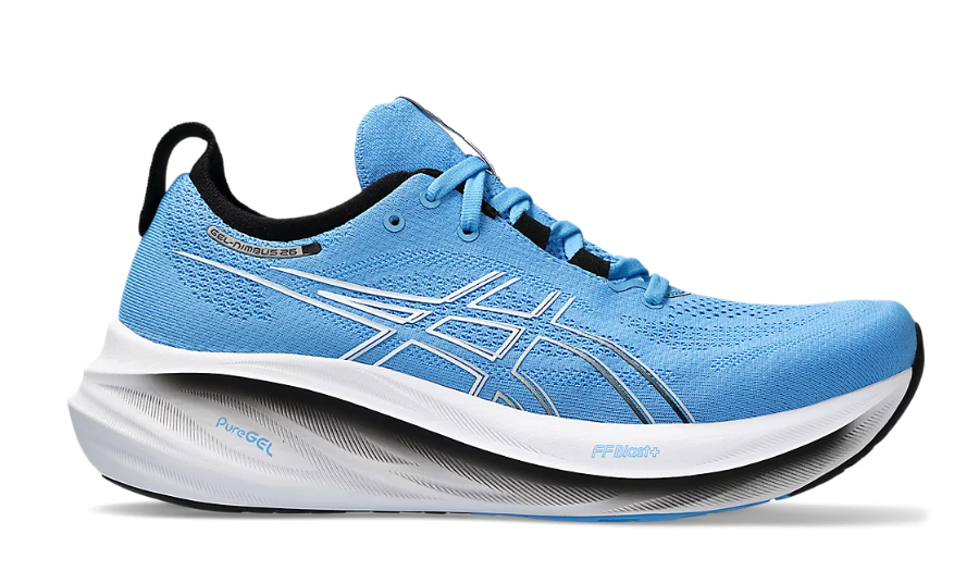 Tênis Asics Gel Nimbus 26 - Azul com Branco e Preto - Masculino 