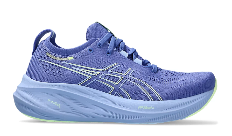 Tênis Asics Gel Nimbus 26 - Roxo com Lilás e Verde - Feminino 