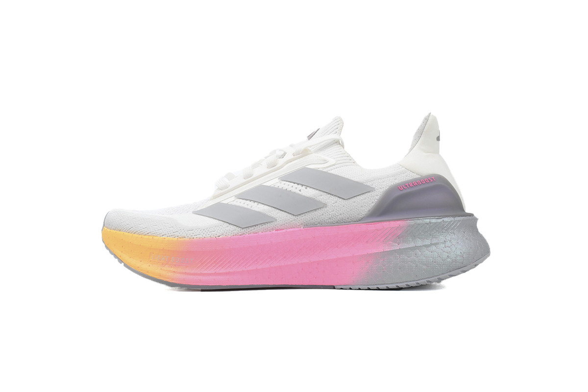 Tênis Adidas Ultraboost 5x - Branco Cinza e Rosa - Feminino 